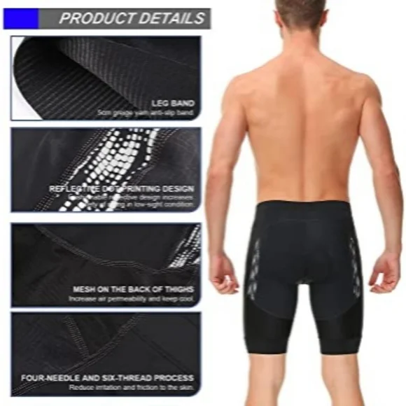 NWT SKYSPER Bike Shorts Men 4D Padded Cycling Shorts Half Bike Pants Biking MTB - Picture 7 of 9